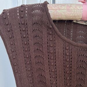 Free People Dark Brown Knit Crop Top